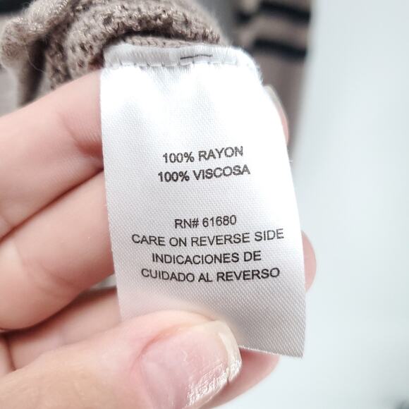 525america Classic Raglan Beige and Black Stripe Loose Knit Semi Sheer Sweater S - Picture 5 of 11